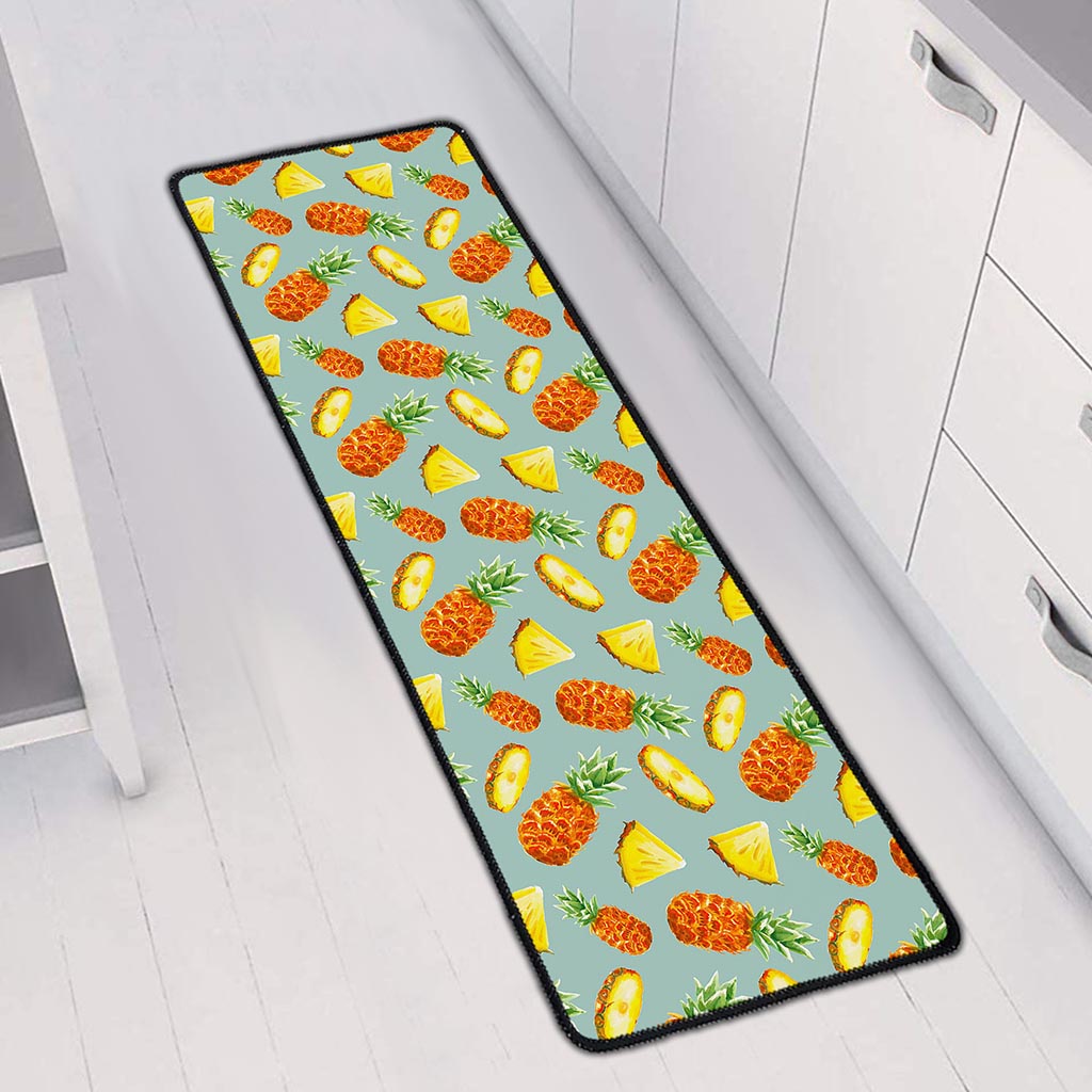 Watercolor Pineapple Pattern Print Long Kitchen Mat
