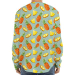 Watercolor Pineapple Pattern Print Long Sleeve Baseball Jersey