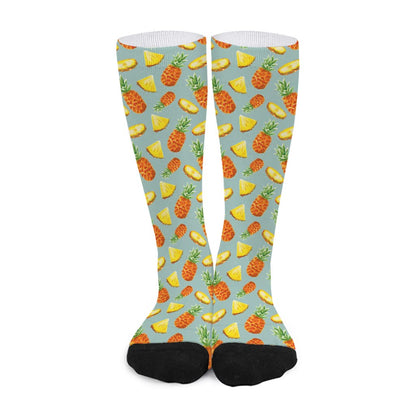 Watercolor Pineapple Pattern Print Long Socks