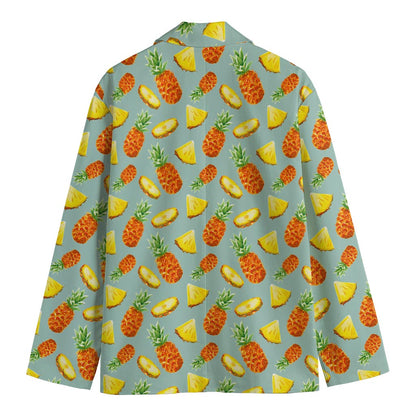 Watercolor Pineapple Pattern Print Men's Blazer
