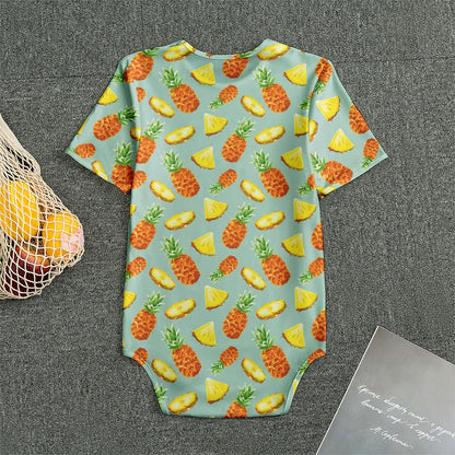 Watercolor Pineapple Pattern Print Men's Bodysuit