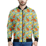 Watercolor Pineapple Pattern Print Men's Bomber Jacket