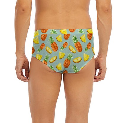 Watercolor Pineapple Pattern Print Men's Briefs