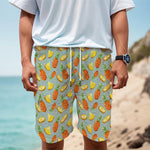 Watercolor Pineapple Pattern Print Men's Cargo Shorts