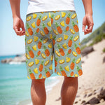 Watercolor Pineapple Pattern Print Men's Cargo Shorts