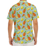 Watercolor Pineapple Pattern Print Men's Deep V-Neck Shirt
