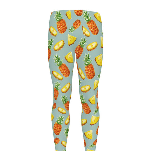 Watercolor Pineapple Pattern Print Men's leggings