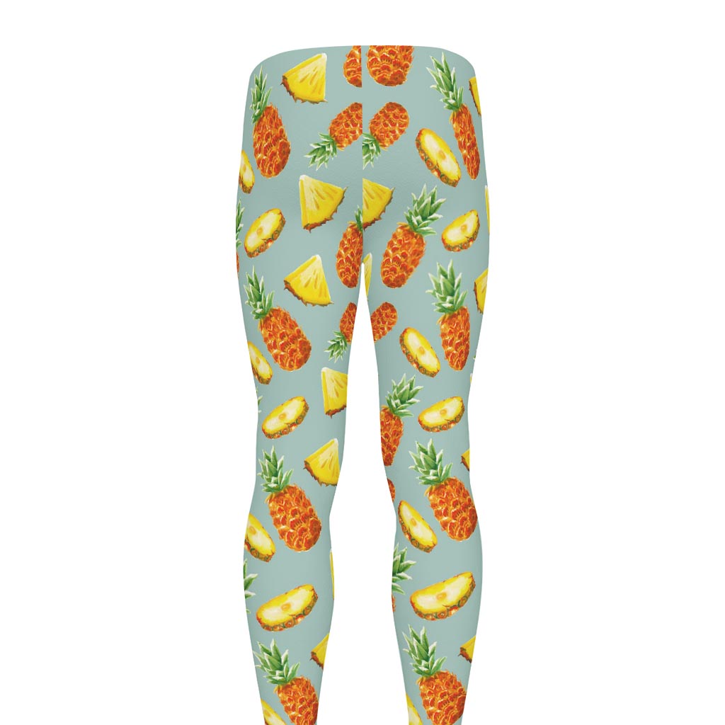 Watercolor Pineapple Pattern Print Men's leggings