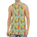 Watercolor Pineapple Pattern Print Men's Muscle Tank Top