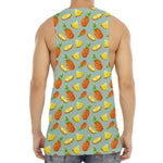 Watercolor Pineapple Pattern Print Men's Muscle Tank Top