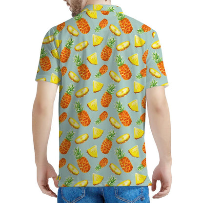 Watercolor Pineapple Pattern Print Men's Polo Shirt
