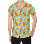 Watercolor Pineapple Pattern Print Men's Shirt