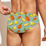 Watercolor Pineapple Pattern Print Men's Swim Briefs