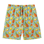 Watercolor Pineapple Pattern Print Men's Swim Trunks