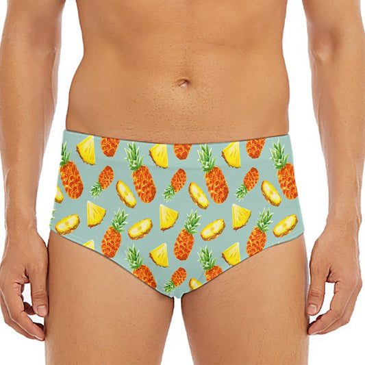 Watercolor Pineapple Pattern Print Men's Triangle Swim Briefs