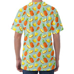 Watercolor Pineapple Pattern Print Men's Velvet T-Shirt