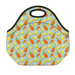 Watercolor Pineapple Pattern Print Neoprene Lunch Bag