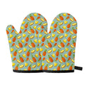 Watercolor Pineapple Pattern Print Oven Mitts