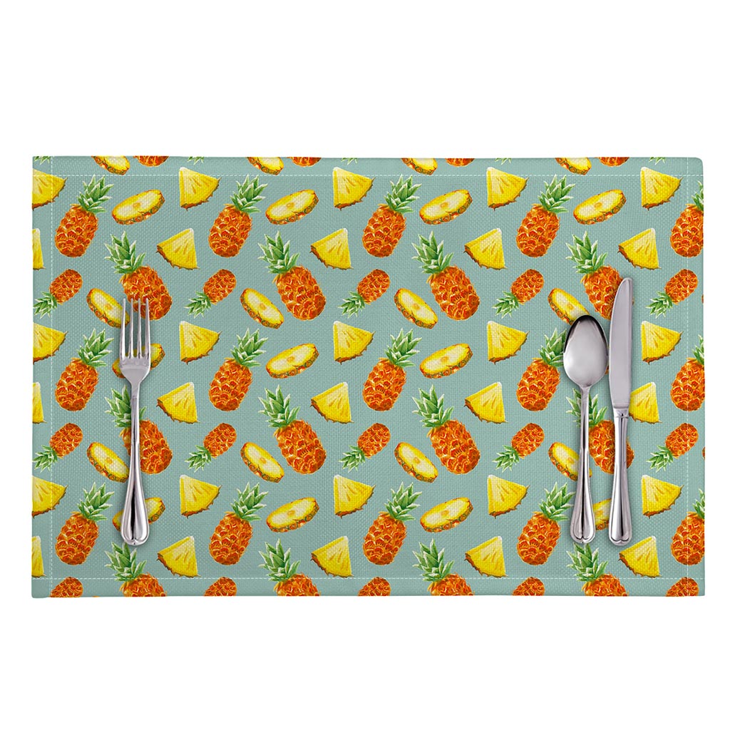 Watercolor Pineapple Pattern Print Placemat