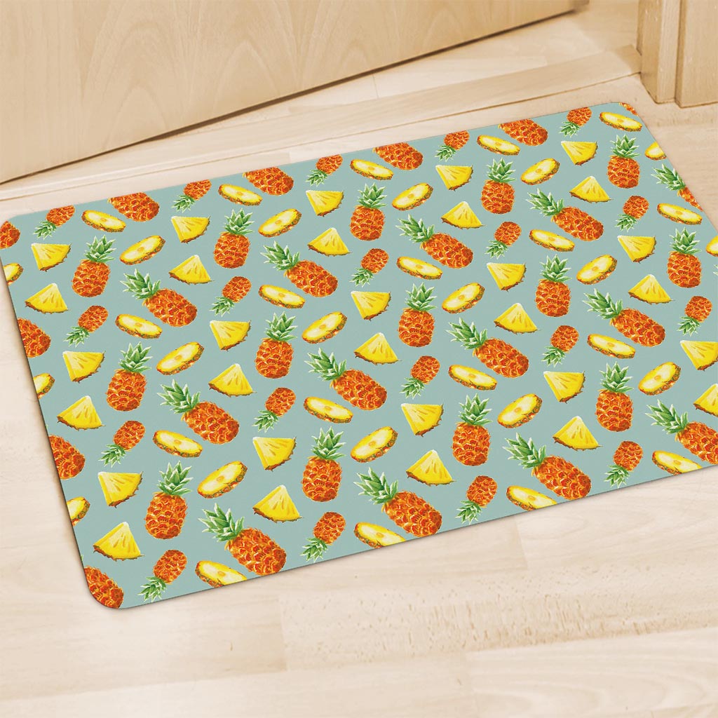 Watercolor Pineapple Pattern Print Polyester Doormat