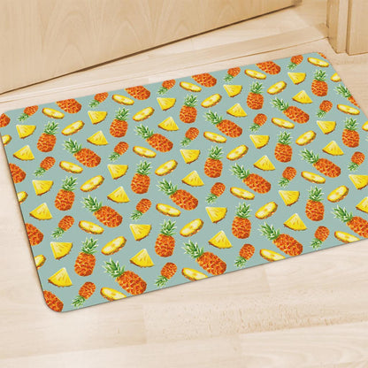 Watercolor Pineapple Pattern Print Polyester Doormat