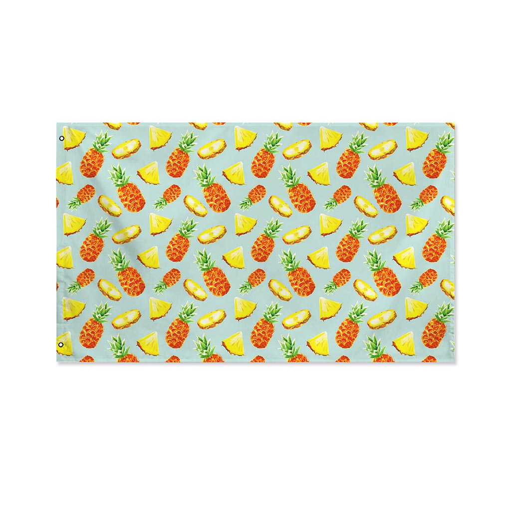 Watercolor Pineapple Pattern Print Polyester Flag