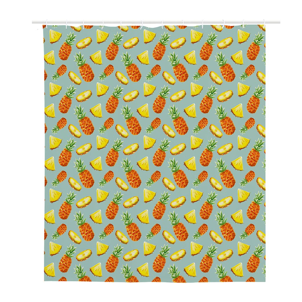 Watercolor Pineapple Pattern Print Polyester Shower Curtain