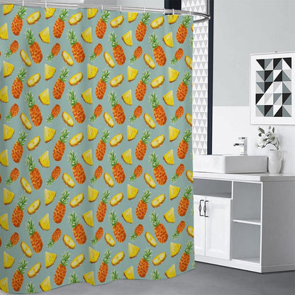 Watercolor Pineapple Pattern Print Premium Shower Curtain