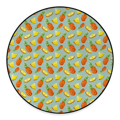 Watercolor Pineapple Pattern Print Round Floor Mat