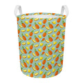 Watercolor Pineapple Pattern Print Round Laundry Basket