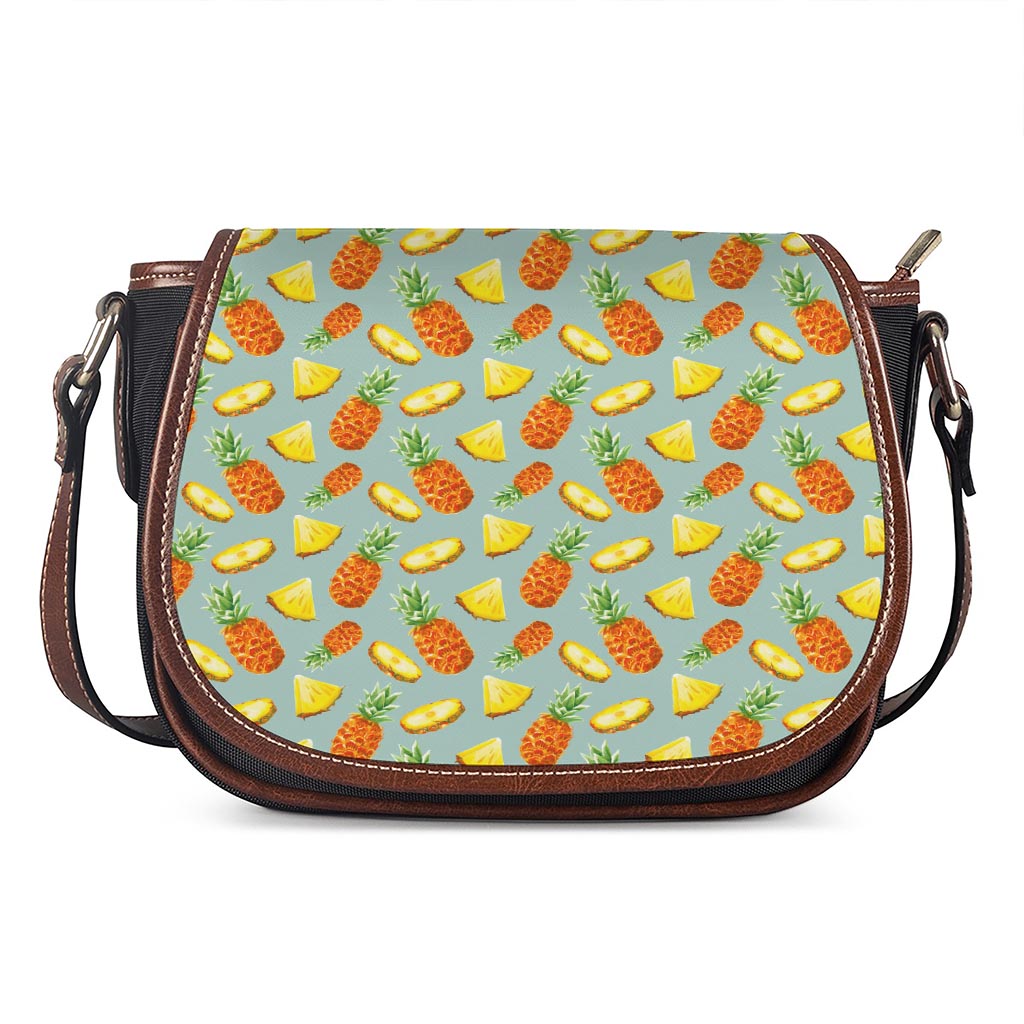 Watercolor Pineapple Pattern Print Saddle Bag