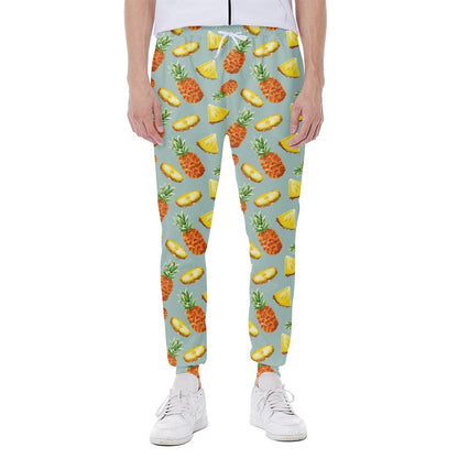 Watercolor Pineapple Pattern Print Scuba Joggers