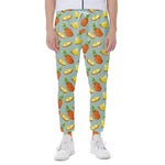 Watercolor Pineapple Pattern Print Scuba Joggers