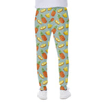 Watercolor Pineapple Pattern Print Scuba Joggers