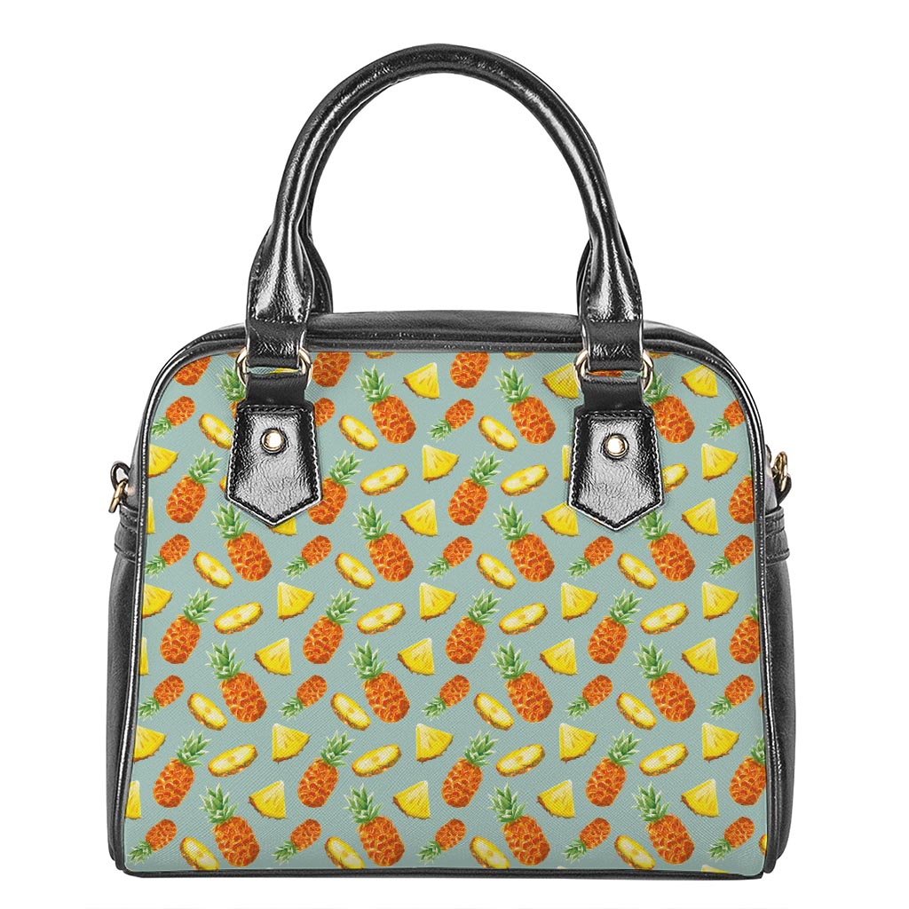 Watercolor Pineapple Pattern Print Shoulder Handbag