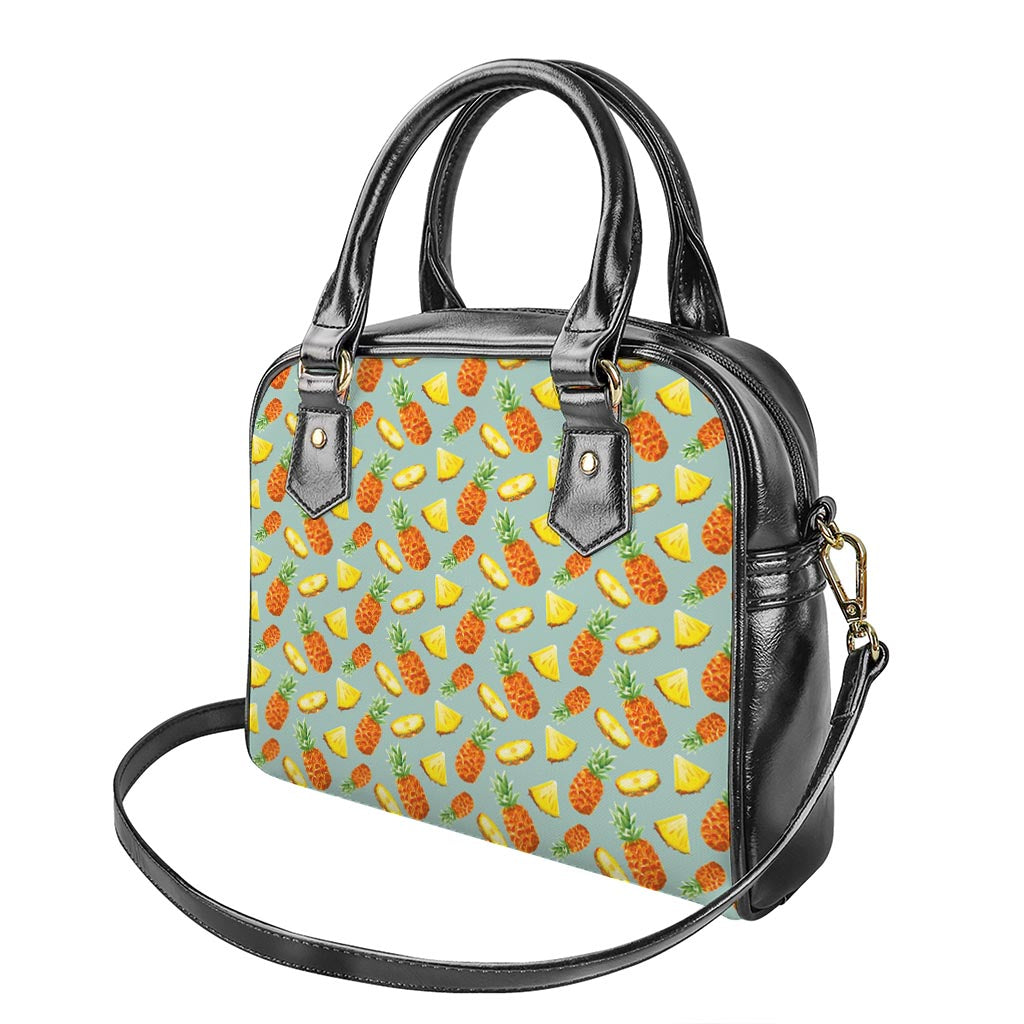 Watercolor Pineapple Pattern Print Shoulder Handbag