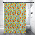 Watercolor Pineapple Pattern Print Shower Curtain
