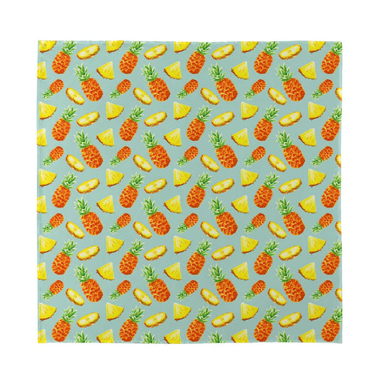 Watercolor Pineapple Pattern Print Silk Bandana