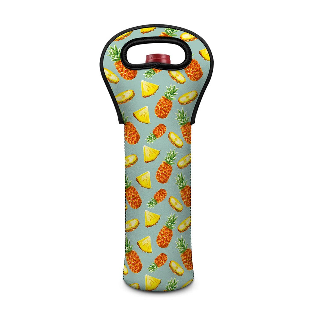 Watercolor Pineapple Pattern Print Single Neoprene Wine Tote