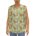 Watercolor Pineapple Pattern Print Sleeveless Baseball Jersey