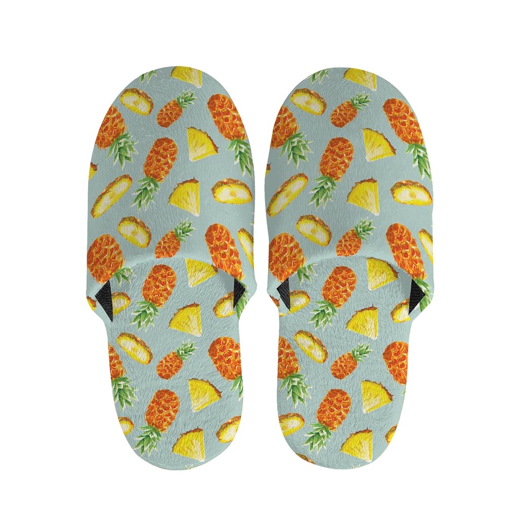 Watercolor Pineapple Pattern Print Slippers