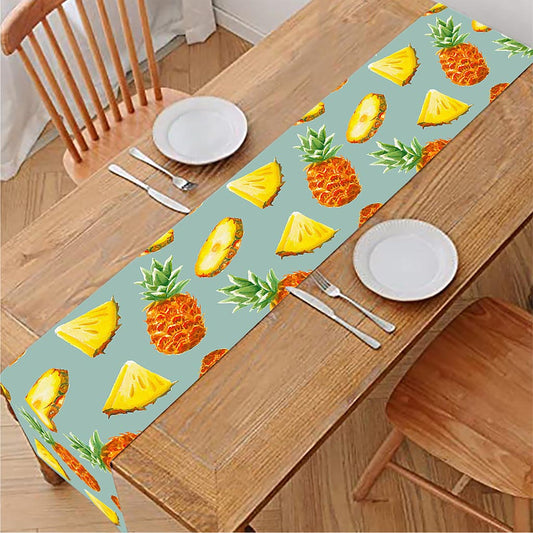 Watercolor Pineapple Pattern Print Table Runner