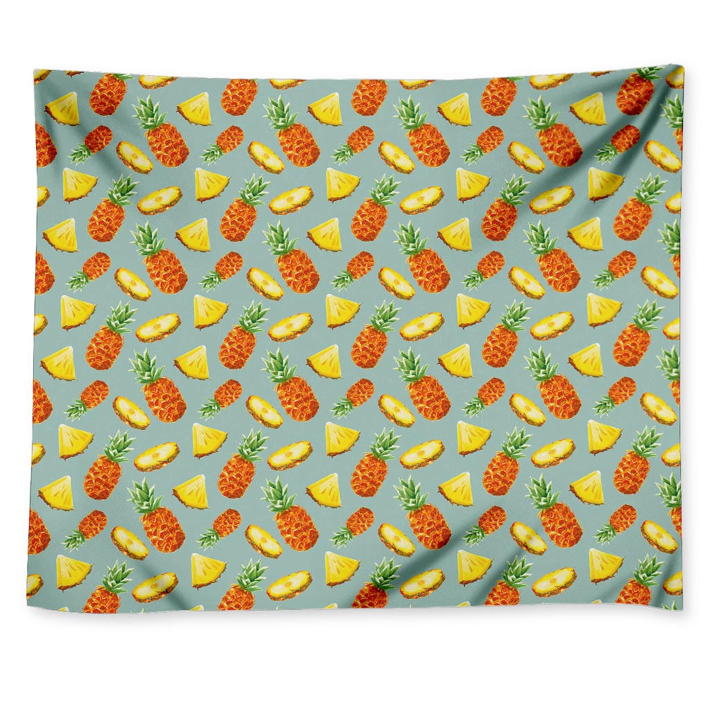 Watercolor Pineapple Pattern Print Tapestry