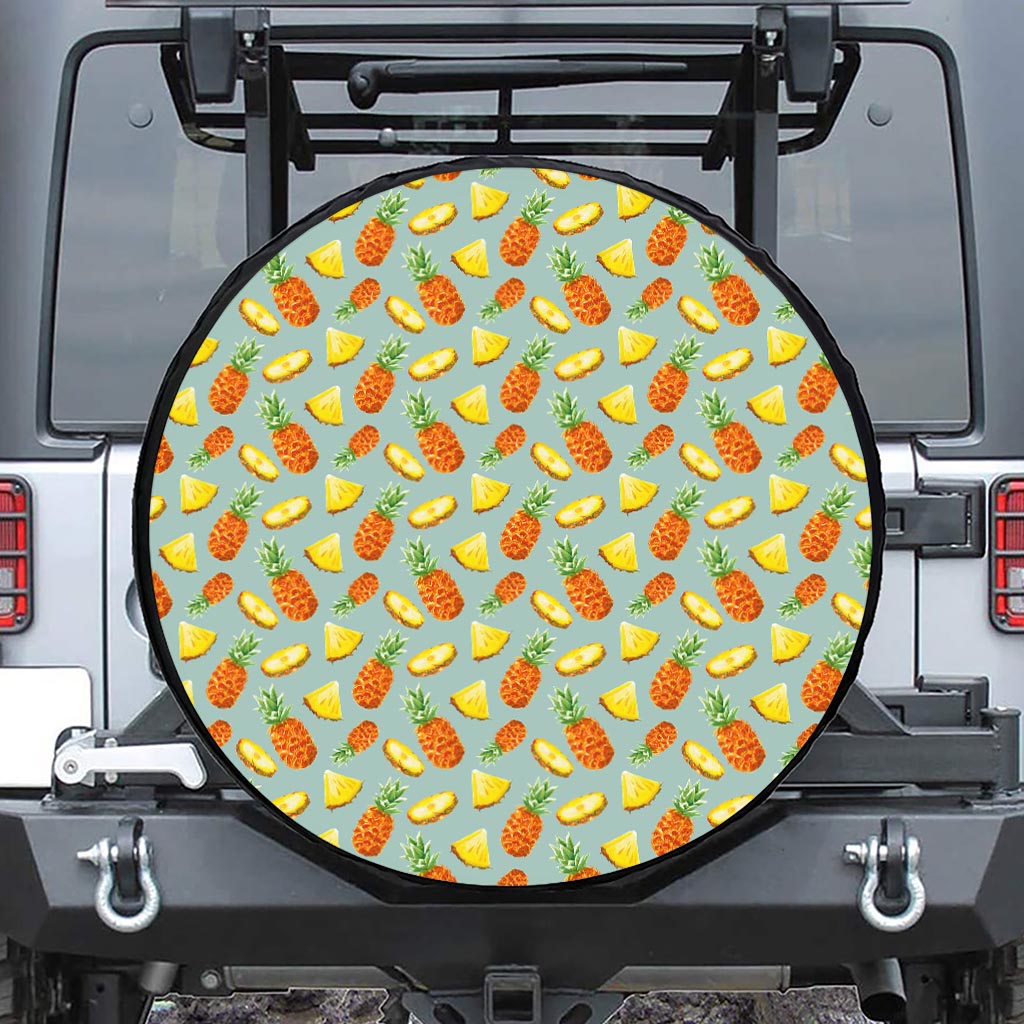Watercolor Pineapple Pattern Print Tire Cover