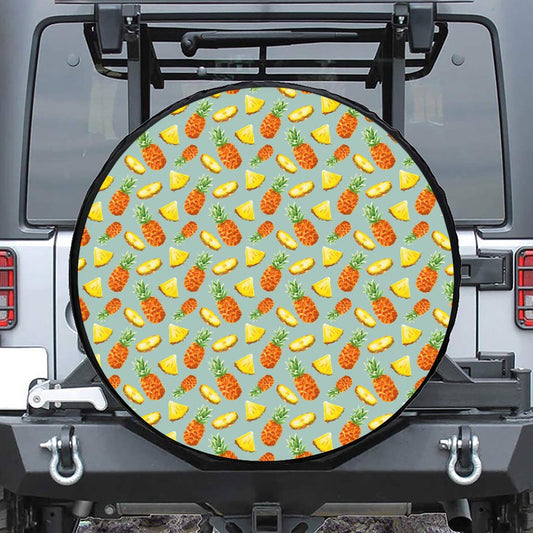 Watercolor Pineapple Pattern Print Tire Cover