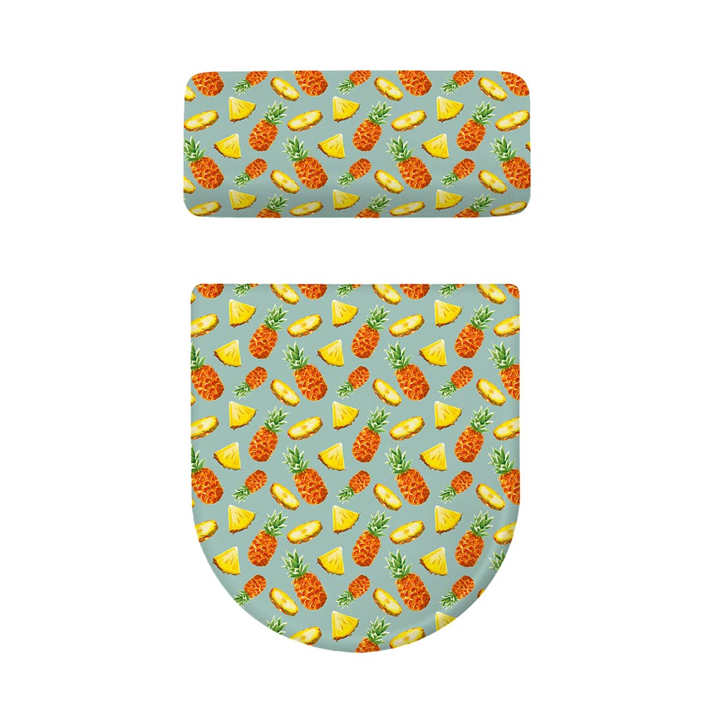 Watercolor Pineapple Pattern Print Toilet Lid And Tank Cover Set