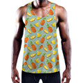 Watercolor Pineapple Pattern Print Men's Workout Tank Top
