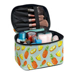 Watercolor Pineapple Pattern Print Travel Makeup Bag