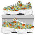Watercolor Pineapple Pattern Print White Chunky Shoes