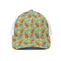 Watercolor Pineapple Pattern Print White Mesh Trucker Hat